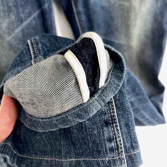 Escada Sport Selvedge Skinny Jeans Women Sz 36 / US 6 Blue Back Tie Flap Pockets - Picture 5 of 14